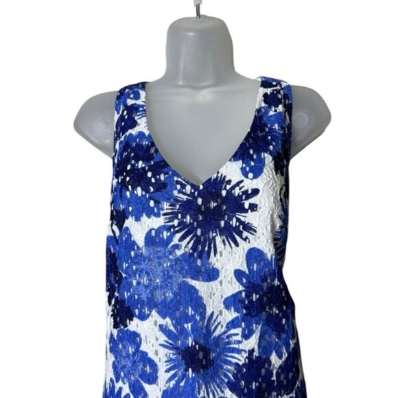 Trina Turk Floral Eyelet Dress Medium Coquette Fairycore Ruffle Beachy Whimsical - Picture 3 of 8